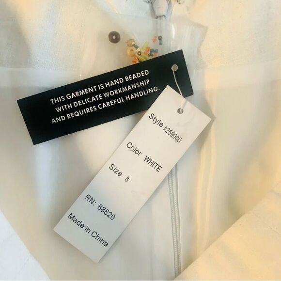 Vintage‎ Carole Little Embroidered Linen A-Line Flared Skirt S8 NWT - Picture 11 of 13